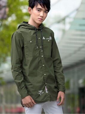Aape by A Bathing Ape Hooded Shirt Jacket Camo Olive Size L